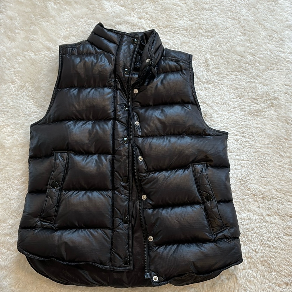 J.Crew black shiny puffer vest
